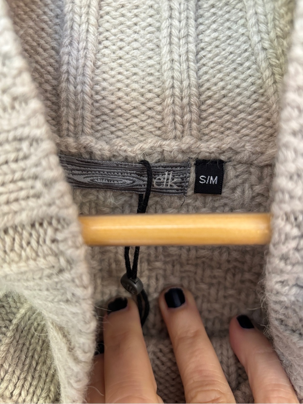 ELK Sweater Poncho Size Small Medium Wool Chunky Layered Minimalist Lagom Scandi - Picture 4 of 10